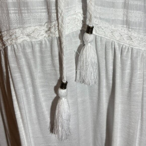 Nuture by Westbound White Tunic Top w/Tassels Size XL - Picture 4 of 8
